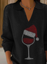 Women Christmas Printing Spring/Fall Casual Long Sleeve Shawl Collar Sweater