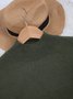 Women Plain Split Joint Winter Street Long Sleeve Mock Neck Sweater