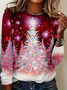 Women Christmas Long Sleeve Tee T-shirt Crew Neck Printing Casual Spring/Fall Graphic Tee Top