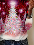 Women Christmas Long Sleeve Tee T-shirt Crew Neck Printing Casual Spring/Fall Graphic Tee Top