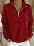 Women Floral Shawl Collar Printing Casual Spring/Fall Long Sleeve Sweatshirt