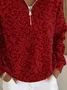 Women Floral Shawl Collar Printing Casual Spring/Fall Long Sleeve Sweatshirt