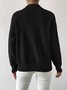Women Plain Split Joint Winter Street Long Sleeve Mock Neck Sweater