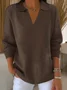 Women Plain Solid Spring/Fall Casual Long Sleeve Shawl Collar Sweater