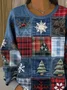 Women Christmas Crew Neck Printing Casual Spring/Fall Long Sleeve Sweatshirt