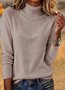 Women Plain Spring/Fall Casual Long Sleeve Turtleneck Cotton Sweater