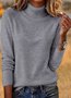 Women Plain Spring/Fall Casual Long Sleeve Turtleneck Cotton Sweater
