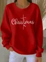 Women Christmas Crew Neck Printing Casual Spring/Fall Long Sleeve Sweatshirt
