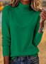 Women Plain Spring/Fall Casual Long Sleeve Turtleneck Cotton Sweater