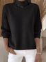 Women Plain Spring/Fall Casual Long Sleeve Turtleneck Sweater