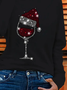 Women Christmas Long Sleeve Tee T-shirt Crew Neck Printing Casual Spring/Fall Graphic Tee Top