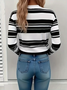 Women Striped Long Sleeve Tee T-shirt Crew Neck Printing Casual Spring/Fall Graphic Tee Top