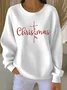 Women Christmas Crew Neck Printing Casual Spring/Fall Long Sleeve Sweatshirt