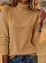 Women Plain Spring/Fall Casual Long Sleeve Turtleneck Cotton Sweater