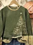 Women Christmas Crew Neck Printing Casual Spring/Fall Long Sleeve Sweatshirt