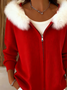 Women's Winter Outerwear Casual Christmas Long Sleeve Hoodie Fleece Coat
