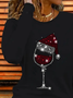 Women Christmas Long Sleeve Tee T-shirt Crew Neck Printing Casual Spring/Fall Graphic Tee Top