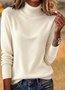Women Plain Spring/Fall Casual Long Sleeve Turtleneck Cotton Sweater