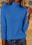 Women Plain Spring/Fall Casual Long Sleeve Turtleneck Cotton Sweater