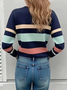 Women Striped Long Sleeve Tee T-shirt Crew Neck Printing Casual Spring/Fall Graphic Tee Top