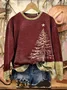 Women Christmas Crew Neck Printing Casual Spring/Fall Long Sleeve Sweatshirt