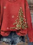 Women Christmas Crew Neck Printing Casual Spring/Fall Long Sleeve Sweatshirt
