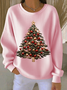 Women Christmas Crew Neck Printing Casual Spring/Fall Long Sleeve Sweatshirt
