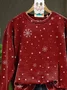 Women Christmas Crew Neck Printing Casual Spring/Fall Long Sleeve Sweatshirt