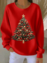 Women Christmas Crew Neck Printing Casual Spring/Fall Long Sleeve Sweatshirt