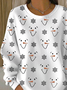 Women Christmas Snowman Crew Neck Printing Casual Spring/Fall Long Sleeve Sweatshirt