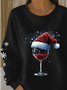 Women Christmas Crew Neck Printing Casual Spring/Fall Long Sleeve Sweatshirt