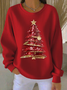 Women Christmas Crew Neck Printing Casual Spring/Fall Long Sleeve Sweatshirt