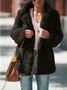 Women Spring/Fall Outerwear Vintage Split Joint Plain Long Sleeve Shawl Collar Jacket