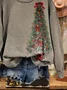 Women Christmas Crew Neck Printing Casual Spring/Fall Long Sleeve Sweatshirt