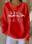Women Flamingo Crew Neck Printing Casual Spring/Fall Long Sleeve Sweatshirt