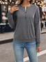 Women Plain Crew Neck Printing Casual Spring/Fall Long Sleeve Sweatshirt