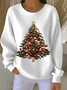 Women Christmas Crew Neck Printing Casual Spring/Fall Long Sleeve Sweatshirt