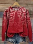 Women Christmas Crew Neck Printing Casual Spring/Fall Long Sleeve Sweatshirt
