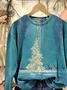Women Christmas Crew Neck Printing Casual Spring/Fall Long Sleeve Sweatshirt