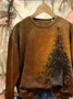 Women Christmas Crew Neck Printing Casual Spring/Fall Long Sleeve Sweatshirt
