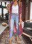 Women Plain Spring/Fall Cover-up Vintage Split Joint Lightweight Cardigan