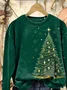 Women Christmas Crew Neck Printing Casual Spring/Fall Long Sleeve Sweatshirt