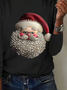Women Santa Claus Long Sleeve Tee T-shirt Crew Neck Printing Casual Spring/Fall Graphic Tee Top