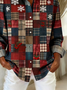 Women Christmas Long Sleeve Shirt Spring/Fall Buckle Shirt Collar Regular Sleeve Daily Casual Top