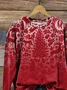 Women Christmas Crew Neck Printing Casual Spring/Fall Long Sleeve Sweatshirt