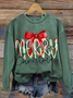 Women Christmas Crew Neck Printing Casual Spring/Fall Long Sleeve Sweatshirt