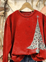 Women Christmas Crew Neck Printing Casual Spring/Fall Long Sleeve Sweatshirt