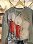 Women Christmas Crew Neck Printing Casual Spring/Fall Long Sleeve Sweatshirt