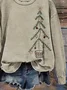 Women Christmas Crew Neck Printing Casual Spring/Fall Long Sleeve Sweatshirt