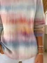 Women Abstract Printing Spring/Fall Casual Long Sleeve Crew Neck Sweater